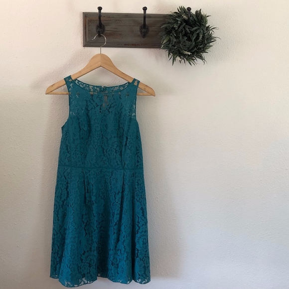 LOFT Dresses & Skirts - NWT Loft Turquoise Lace Dress 4P